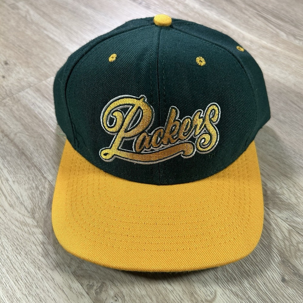 VTG Green Bay Packers Snapback Hat NFL American Needle Green Yellow Wool Cap USA